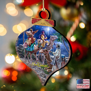 The Magic Wrap Christmas Wooden Ornaments by Gelsinger - Christmas Santa Snowman Decor - 8031024-1810