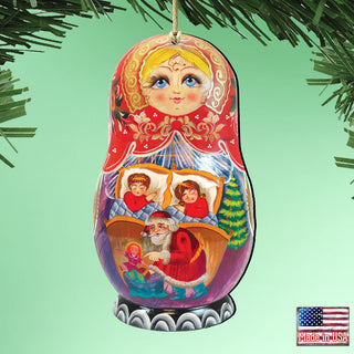 Christmas Night Matreshka Wooden Ornaments by G. DeBrekht - Christmas Decor - 8110731