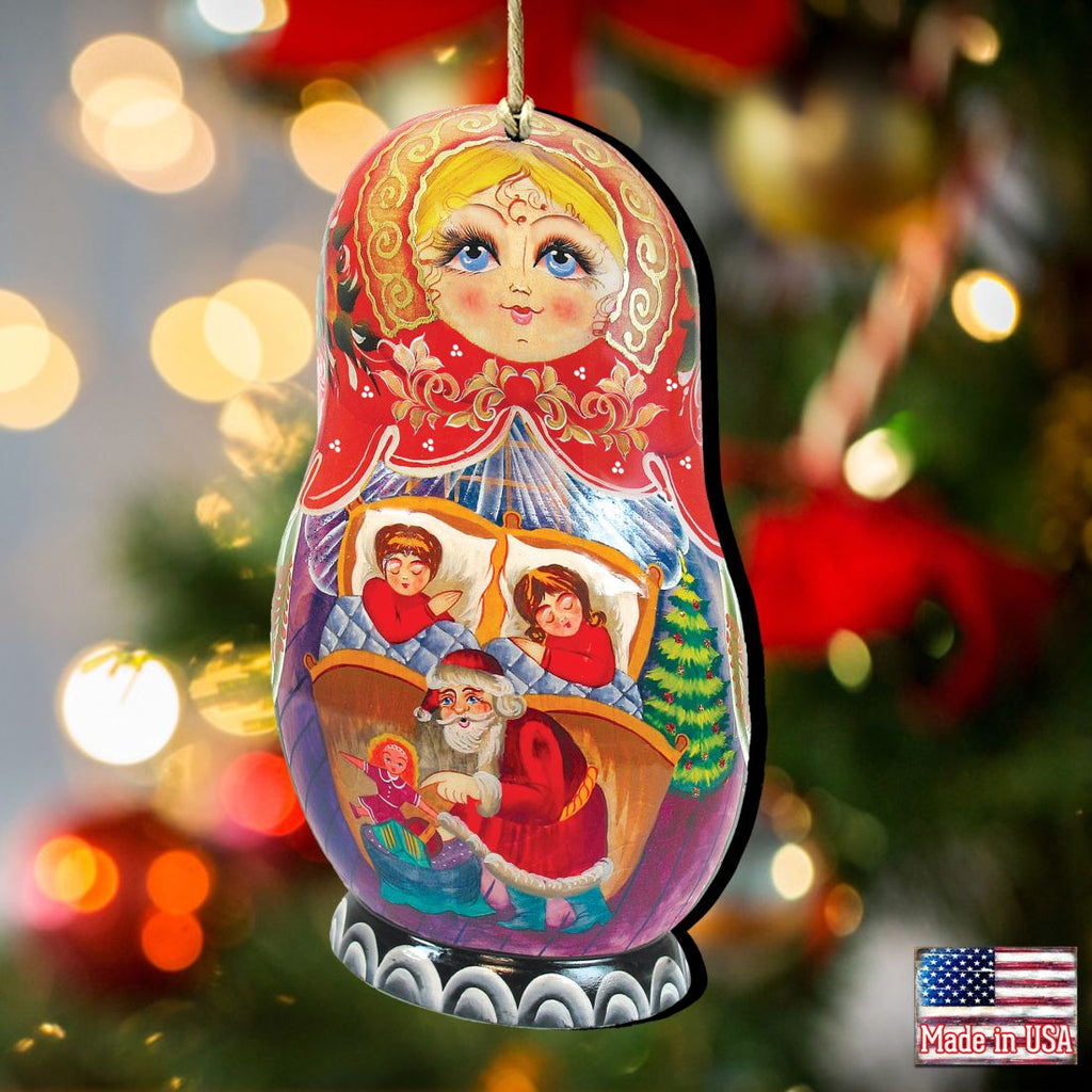 Christmas Night Matreshka Wooden Ornaments by G. DeBrekht - Christmas Decor - 8110731