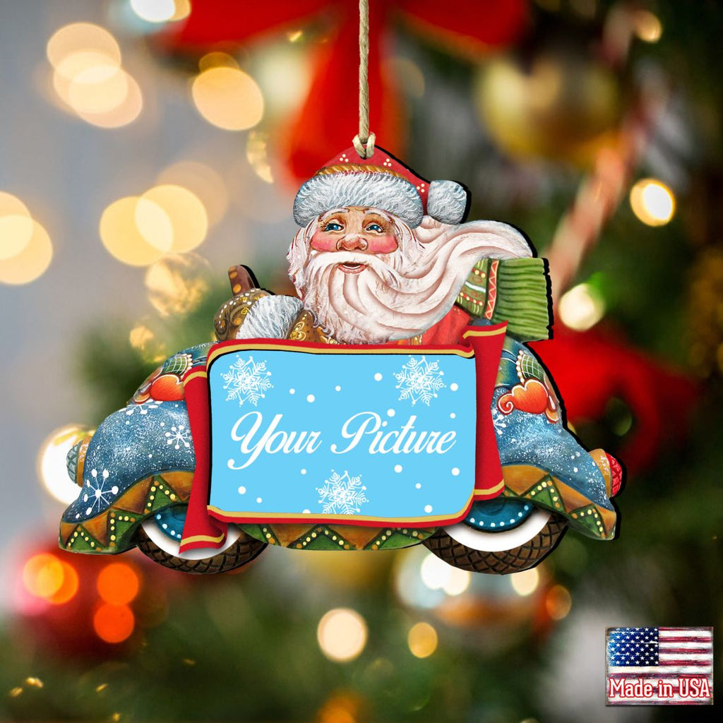 Merry Christmas Santa Picture Frame Ornaments - Ornament for Photo - Christmas Santa Snowman Décor - 8112045-2PF