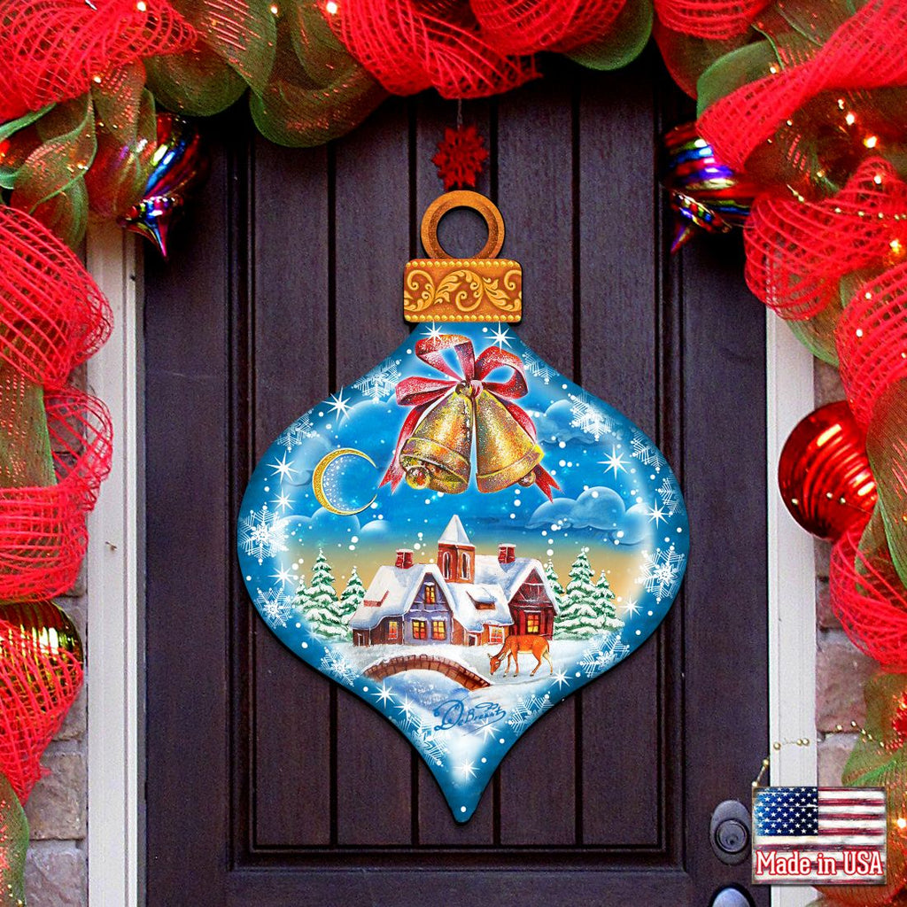 Winter Drop Ornament Door Decor by G. DeBrekht - Christmas Santa Snowman Decor - 8112182H