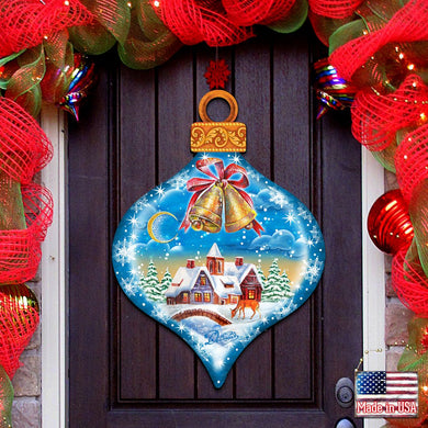 Winter Drop Ornament Door Decor by G. DeBrekht - Christmas Santa Snowman Decor - 8112182H