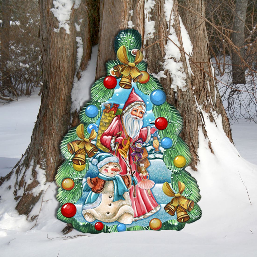 Christmas Arrival Christmas Door Decor by G. DeBrekht - Christmas Santa Snowman Decor - 8114020H