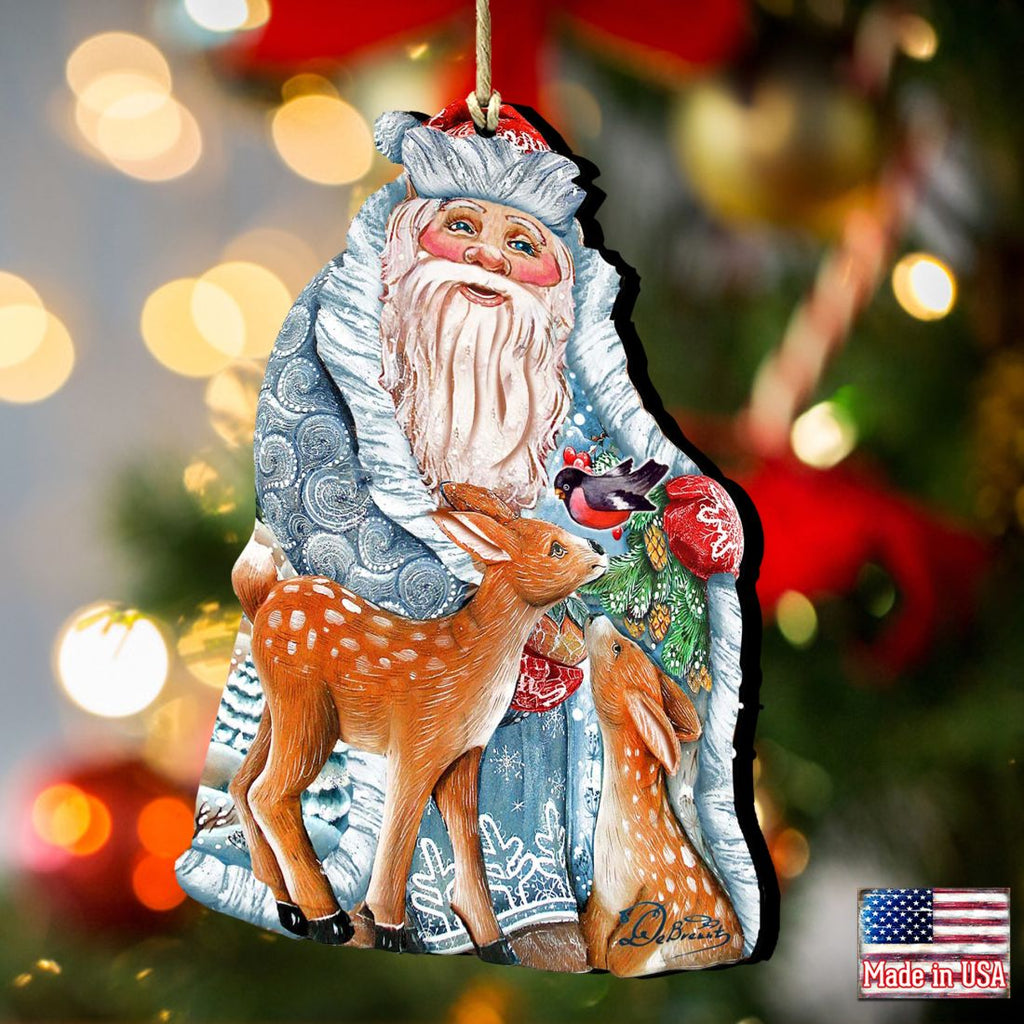 Winter Treasure Christmas Wooden Ornaments by G. DeBrekht - Christmas Santa Snowman Decor - 8114500