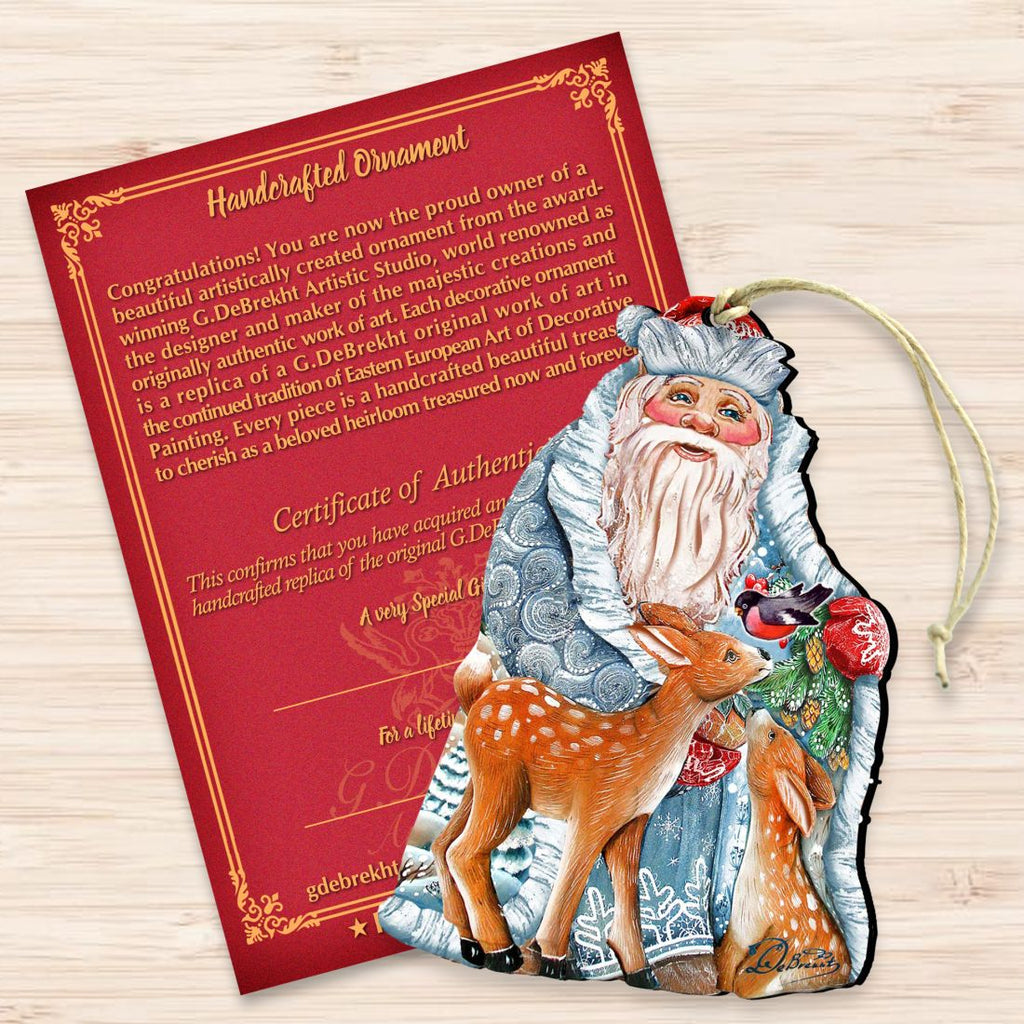 Winter Treasure Christmas Wooden Ornaments by G. DeBrekht - Christmas Santa Snowman Decor - 8114500