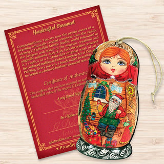 Nesting Doll Wooden Ornaments by G. DeBrekht - Christmas Santa Snowman Decor - 8115015