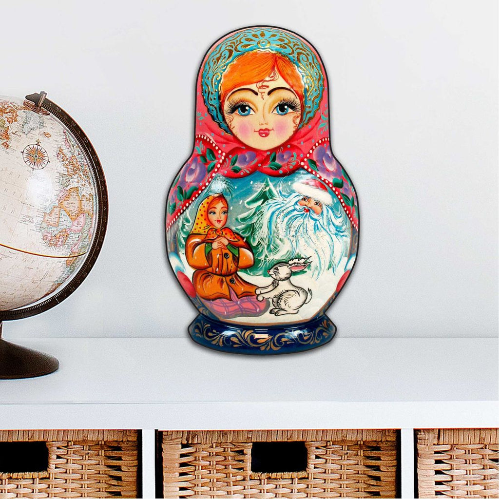 Morozko Nesting Doll Holiday Ornament Beautiful Diminutive wall art- sturdy & lightweight, UV protective coating, indoor & outdoor use, 100% handcrafted in the USA, with mounting hardware 8115951M