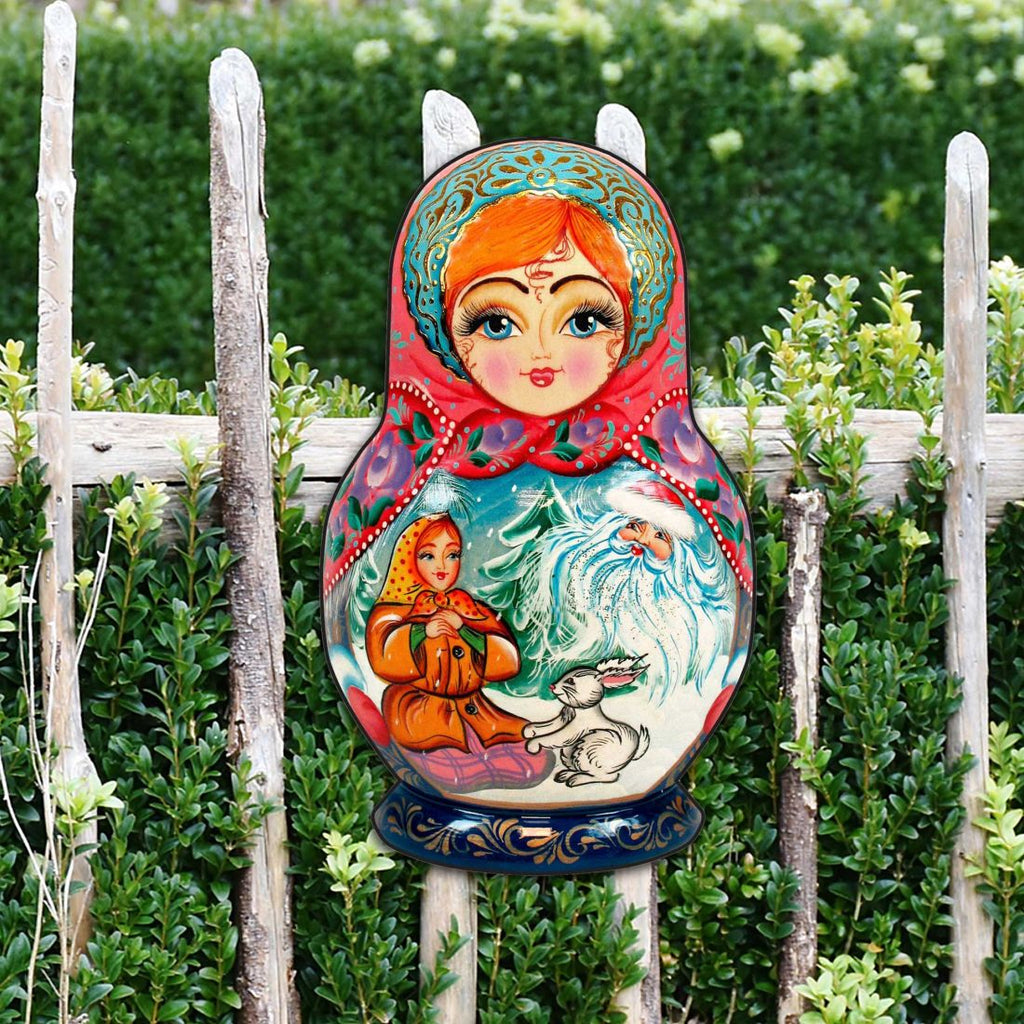 Morozko Nesting Doll Holiday Ornament Beautiful Diminutive wall art- sturdy & lightweight, UV protective coating, indoor & outdoor use, 100% handcrafted in the USA, with mounting hardware 8115951M