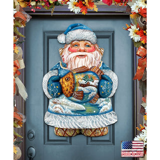 Goldfish Santa Christmas Door Decor by G. DeBrekht - Christmas Santa Snowman Decor - 8118201H