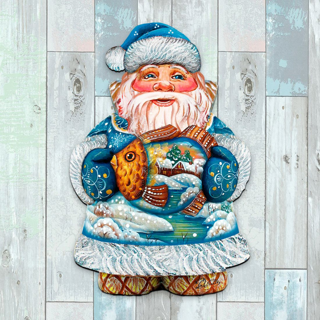 Goldfish Santa Christmas Door Decor by G. DeBrekht - Christmas Santa Snowman Decor - 8118201H