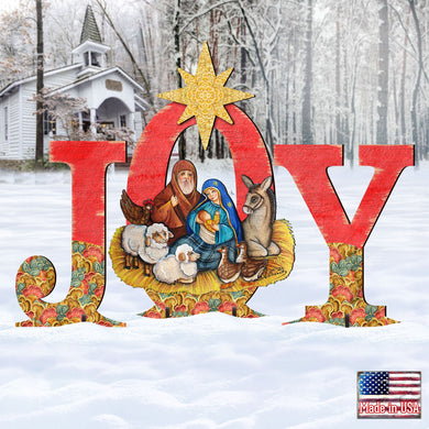 Joy Outdoor Nativity Set by G. DeBrekht - Nativity Holiday Décor - 8121454F-S3L