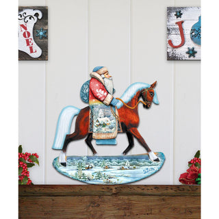 Horsey Santa Christmas Christmas Door Decor by G. DeBrekht - Christmas Santa Snowman Decor - 8151121H