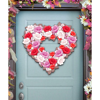Valentine Heart Holiday Door Wreath by G. DeBrekht - Love Family Kids Decor - 8185308H