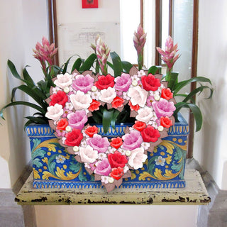 Valentine Heart Holiday Door Wreath by G. DeBrekht - Love Family Kids Decor - 8185308H