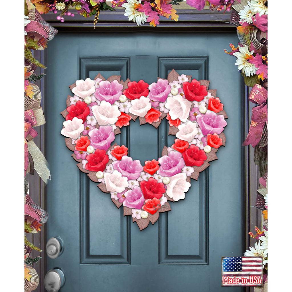Valentine Heart Holiday Door Wreath by G. DeBrekht - Love Family Kids Decor - 8185308H