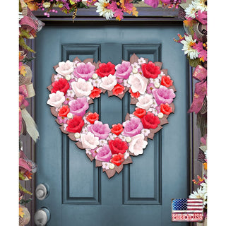 Valentine Heart Holiday Door Wreath by G. DeBrekht - Love Family Kids Decor - 8185308H