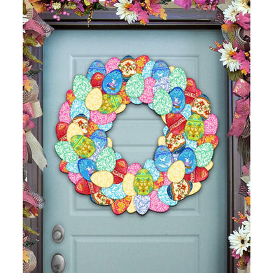 Easter Eggs Holiday Door Wreath by G. DeBrekht - Easter Spring Decor - 8185310H