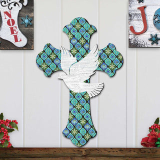White Doves Cross Easter Door Decor by G. DeBrekht - Easter Spring Decor - 8191163-2H