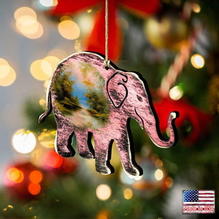 Rustic Elephant Wooden Ornaments by Nature Wonders - Wildlife Holiday Decor - 8198229