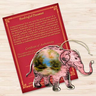 Rustic Elephant Wooden Ornaments by Nature Wonders - Wildlife Holiday Decor - 8198229