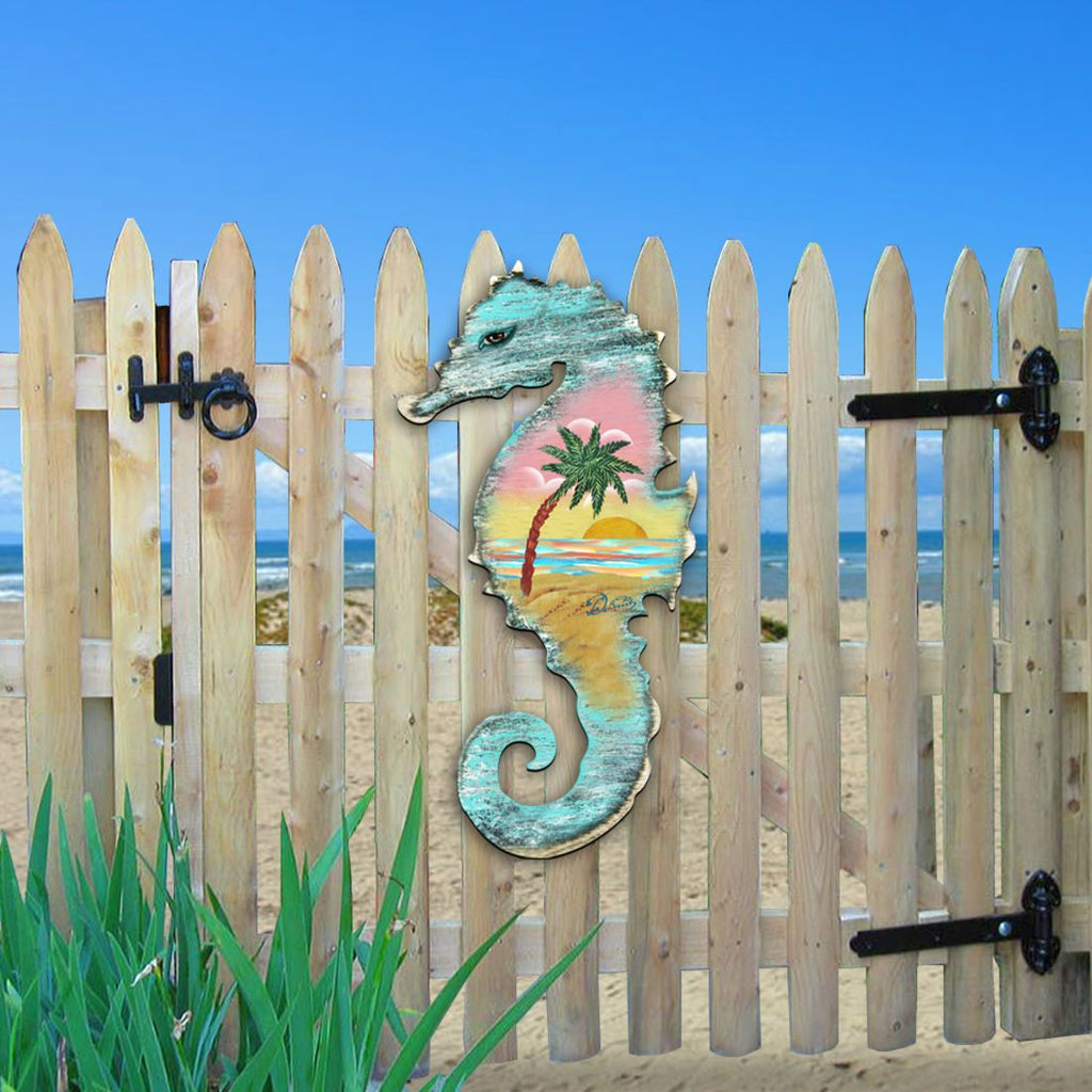 Seahorse Coastal Door Decor by G. DeBrekht - Coastal Holiday Decor - 8198517H