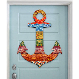 Decorated Anchor Coastal Door Decor by G. DeBrekht - Coastal Holiday Decor - 8198521-2H