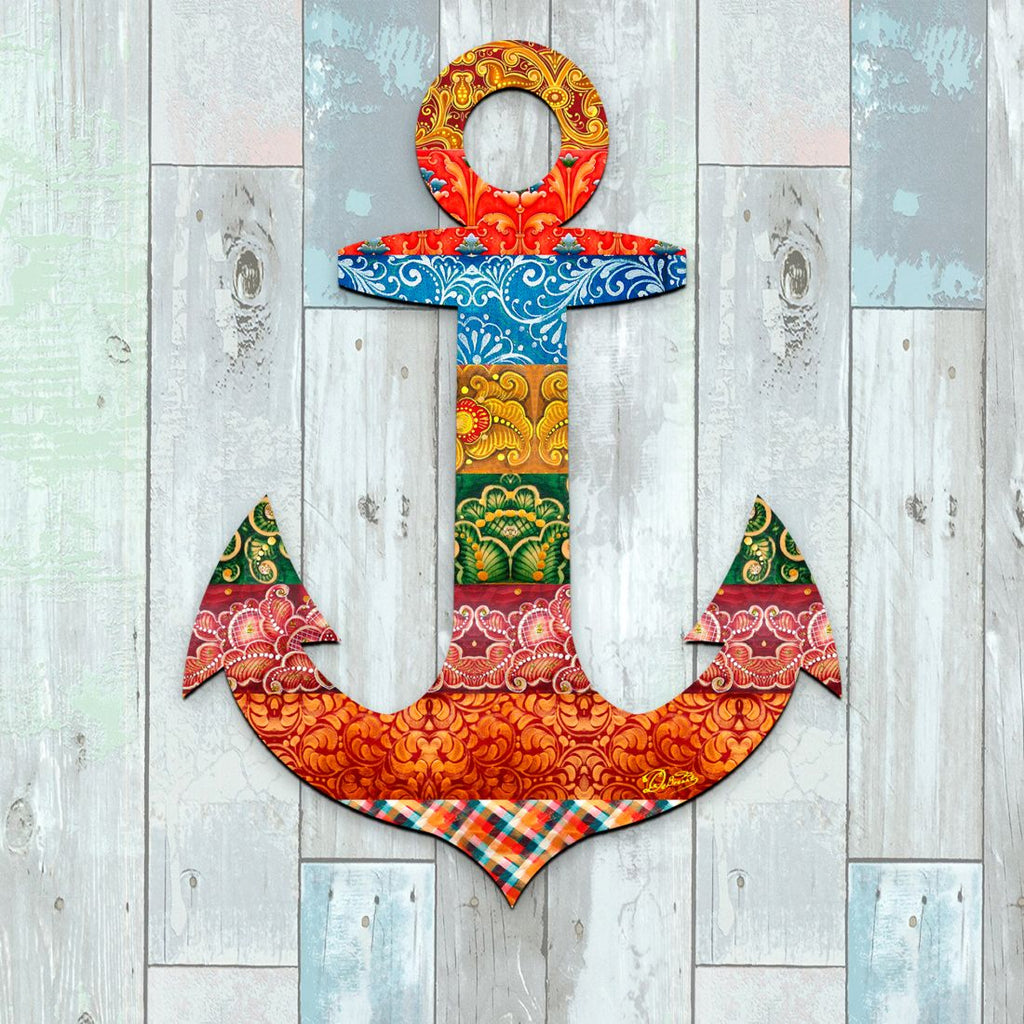 Decorated Anchor Coastal Door Decor by G. DeBrekht - Coastal Holiday Decor - 8198521-2H