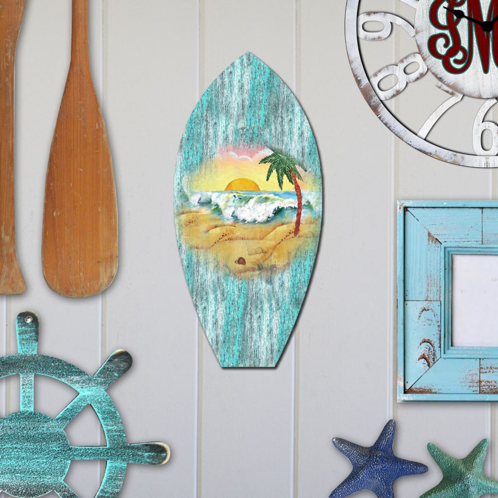 Sunrise Surfboard Coastal Door Decor by G. DeBrekht - Coastal Holiday Decor - 8198522H