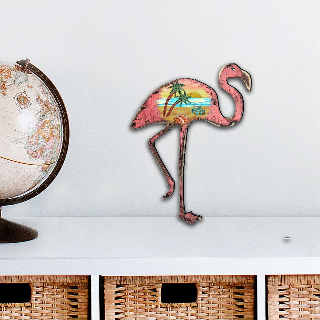 Flamingo Coastal Ornament Wall Décor Beautiful Diminutive wall art- sturdy & lightweight, UV protective coating, indoor & outdoor use, 100% handcrafted in the USA, with mounting hardware 8198544M