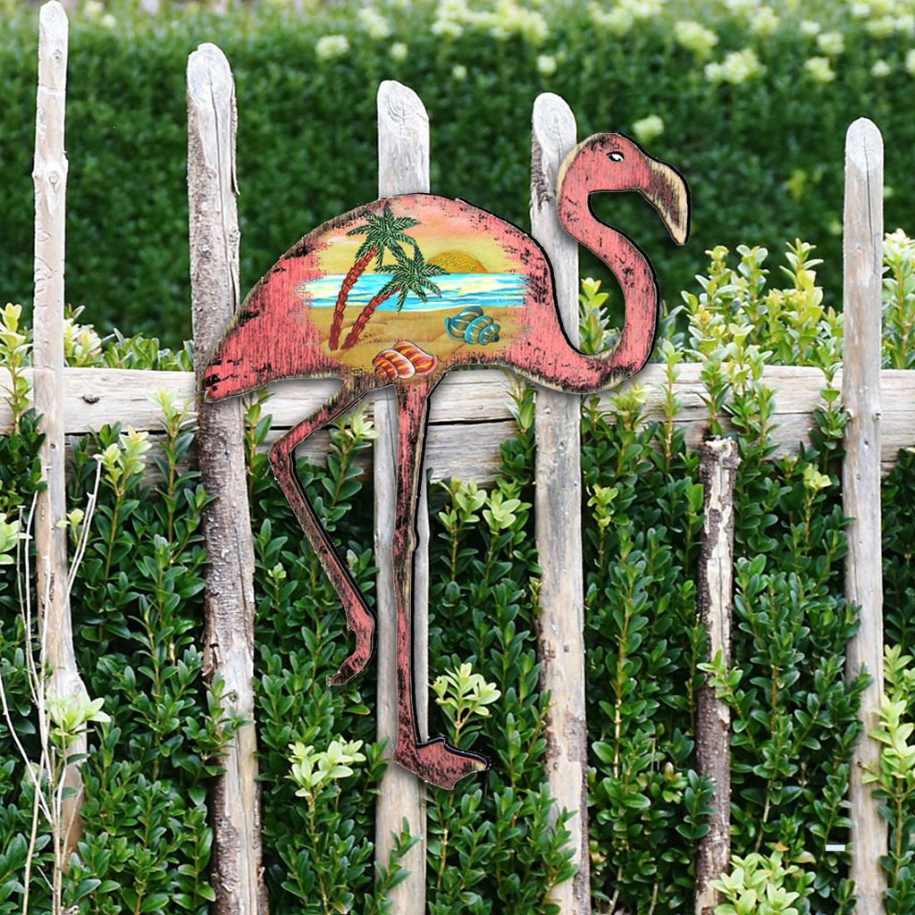Flamingo Coastal Ornament Wall Décor Beautiful Diminutive wall art- sturdy & lightweight, UV protective coating, indoor & outdoor use, 100% handcrafted in the USA, with mounting hardware 8198544M