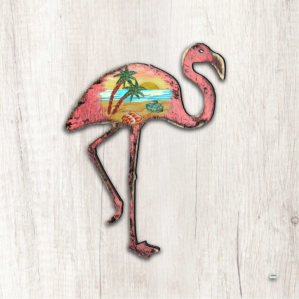 Flamingo Coastal Ornament Wall Décor Beautiful Diminutive wall art- sturdy & lightweight, UV protective coating, indoor & outdoor use, 100% handcrafted in the USA, with mounting hardware 8198544M
