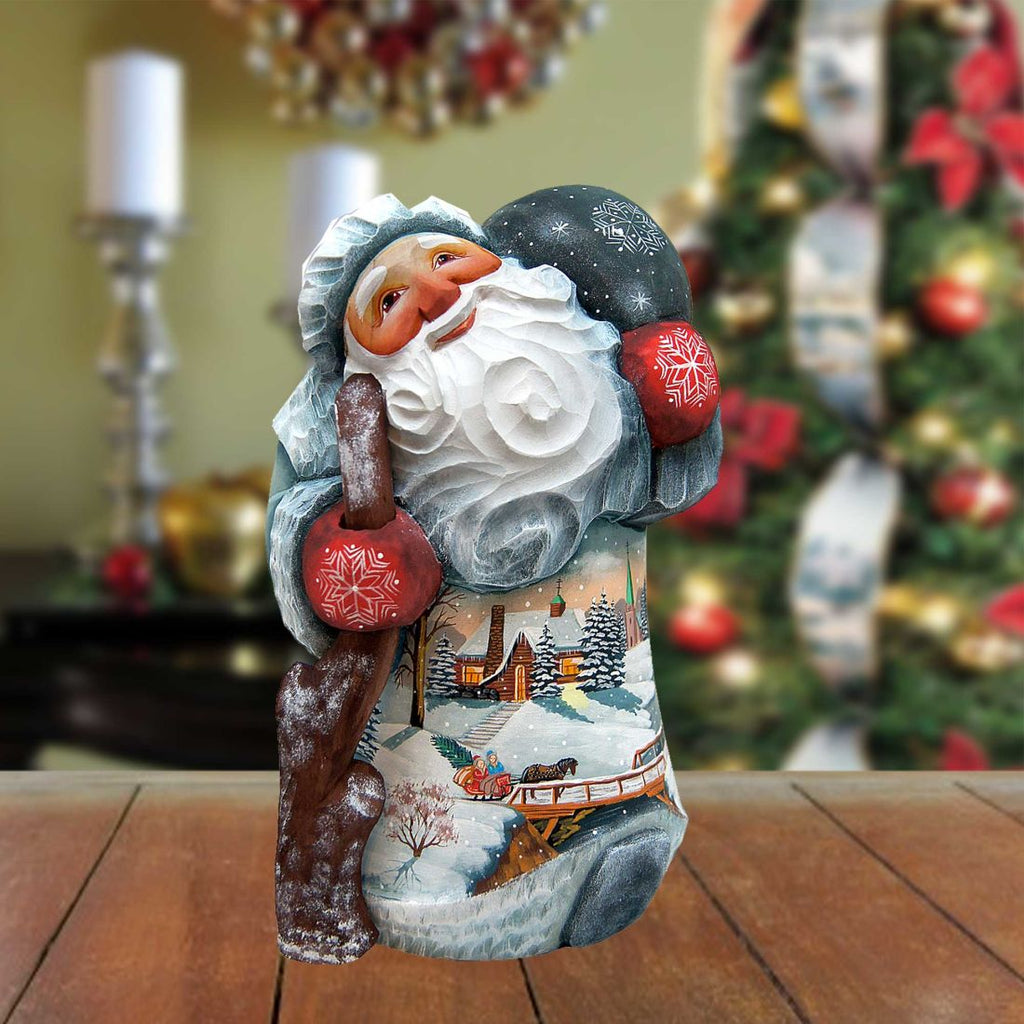 Winter Village Bag Handpainted Masterpiece Unique hand carvings made from Linden wood. Fine details and beautiful artwork. Hand-Painted by world-renowned artists, limited edition collectibles. 821527