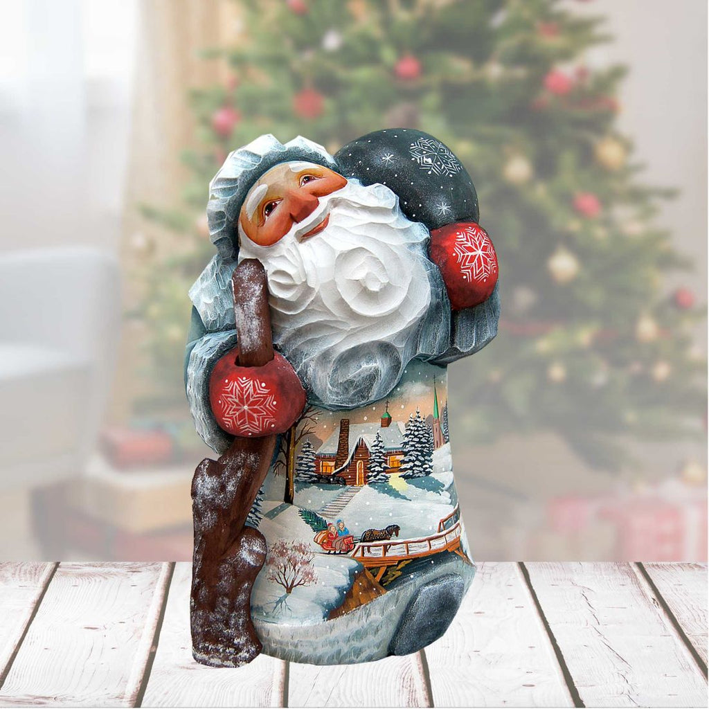 Winter Village Bag Handpainted Masterpiece Unique hand carvings made from Linden wood. Fine details and beautiful artwork. Hand-Painted by world-renowned artists, limited edition collectibles. 821527