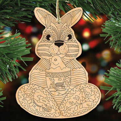 Easter Bunny with Chick DIY Coloring Decorative Holiday Ornament 8344502 by G. DeBrekht