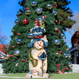 Blue & White Warm Winter Wish Christmas Outdoor Scene by Jamie Mills-Price - Christmas Santa Snowman Décor - 8457515F
