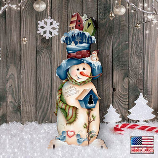 Blue & White Warm Winter Wish Christmas Outdoor Scene by Jamie Mills-Price - Christmas Santa Snowman Décor - 8457515F