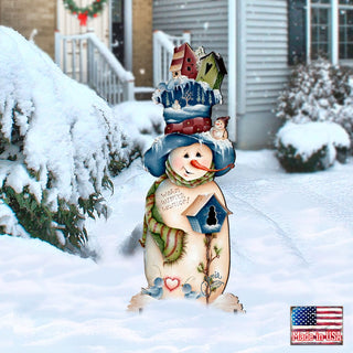 Blue & White Warm Winter Wish Christmas Outdoor Scene by Jamie Mills-Price - Christmas Santa Snowman Décor - 8457515F