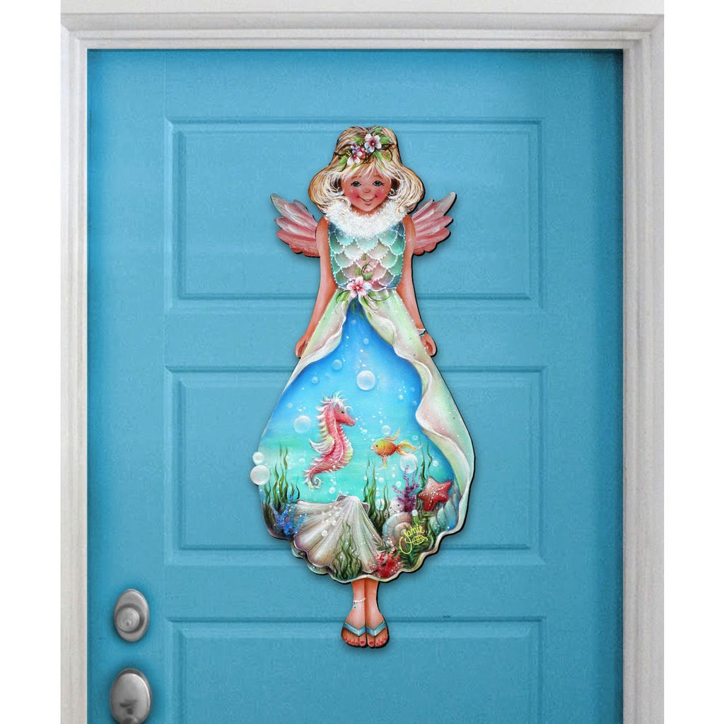 Beach Blessing Angel Coastal Door Decor by Jamie Mills-Price - Coastal Holiday Decor - 8457901H