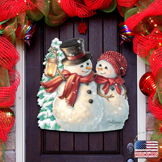 Snow Much in Love Christmas Door Decor by D. Gelsinger - Christmas Santa Snowman Decor - 8461011H-1708