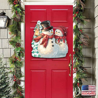 Snow Much in Love Christmas Door Decor by D. Gelsinger - Christmas Santa Snowman Decor - 8461011H-1708
