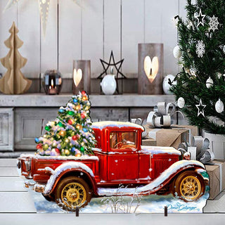 Old Fashion Truck Christmas Outdoor Yard Sign by D. Gelsinger - Christmas Santa Snowman Décor - 8461039F-1701