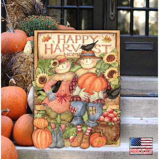 Happy Harvest Halloween Couple Door Decor by Susan Winget - Thanksgiving Halloween Decor - 8471203H-SW