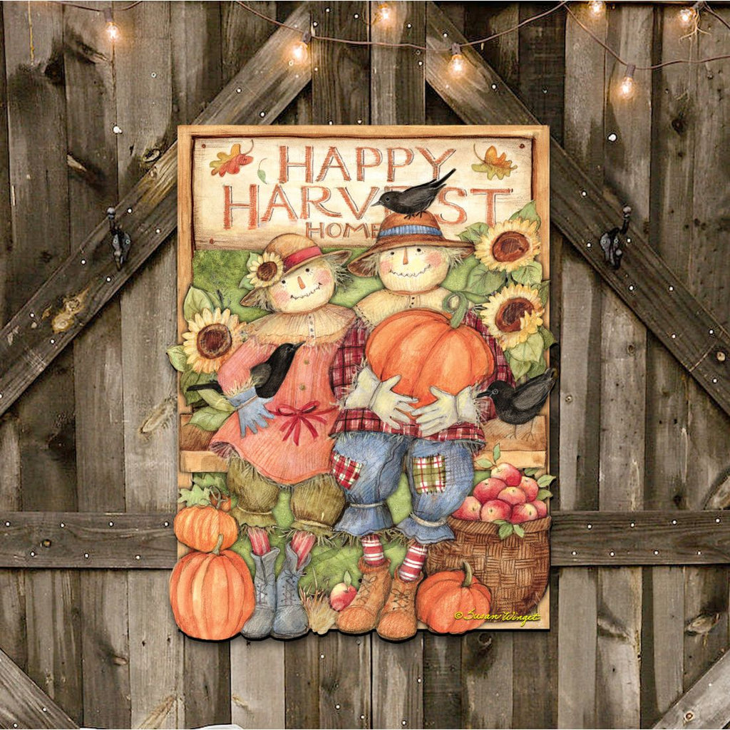 Happy Harvest Halloween Couple Door Decor by Susan Winget - Thanksgiving Halloween Decor - 8471203H-SW