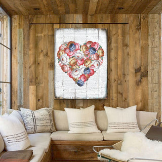 Floral Rustic Wooden Wall Décor Solid wood blocks-handmade in the USA - bedroom, living room, kitchen wall art. Multi-layer painting, robust colors. Unique designs from world-famous artists 85103B-08