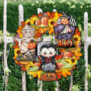 Halloween Holiday Door Wreath by G. DeBrekht - Thanksgiving Halloween Decor - 8185316H