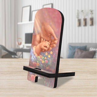 Little Miracle Cell Phone Stand Family Décor Wood Mobile Tablet Holder Charging Station Organizer - 892084-DG