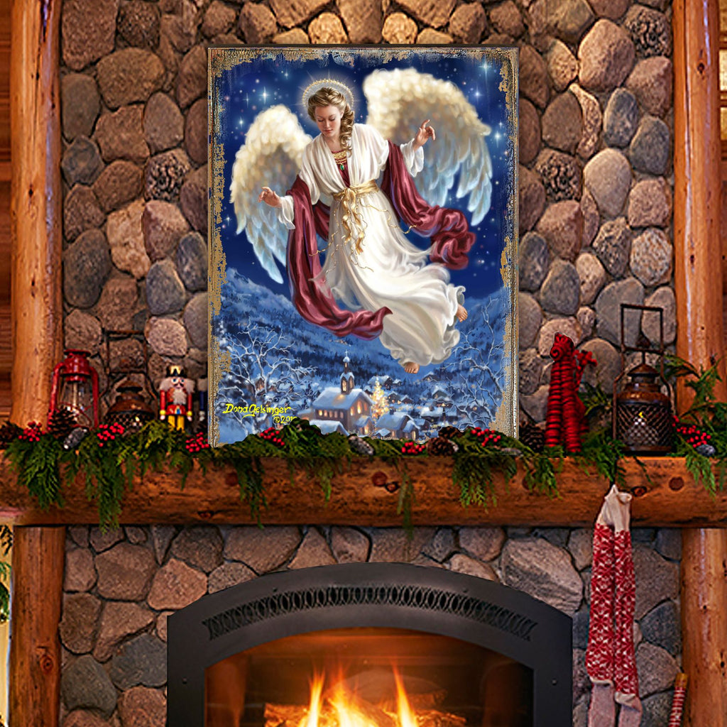 Piece Earth Nativity Wall Décor Solid wood blocks-handmade in the USA - bedroom, living room, kitchen wall art. Multi-layer painting, robust colors. Unique designs from world-famous artists 95663B-1208-08