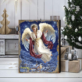 Piece Earth Nativity Wall Décor Solid wood blocks-handmade in the USA - bedroom, living room, kitchen wall art. Multi-layer painting, robust colors. Unique designs from world-famous artists 95663B-1208-08