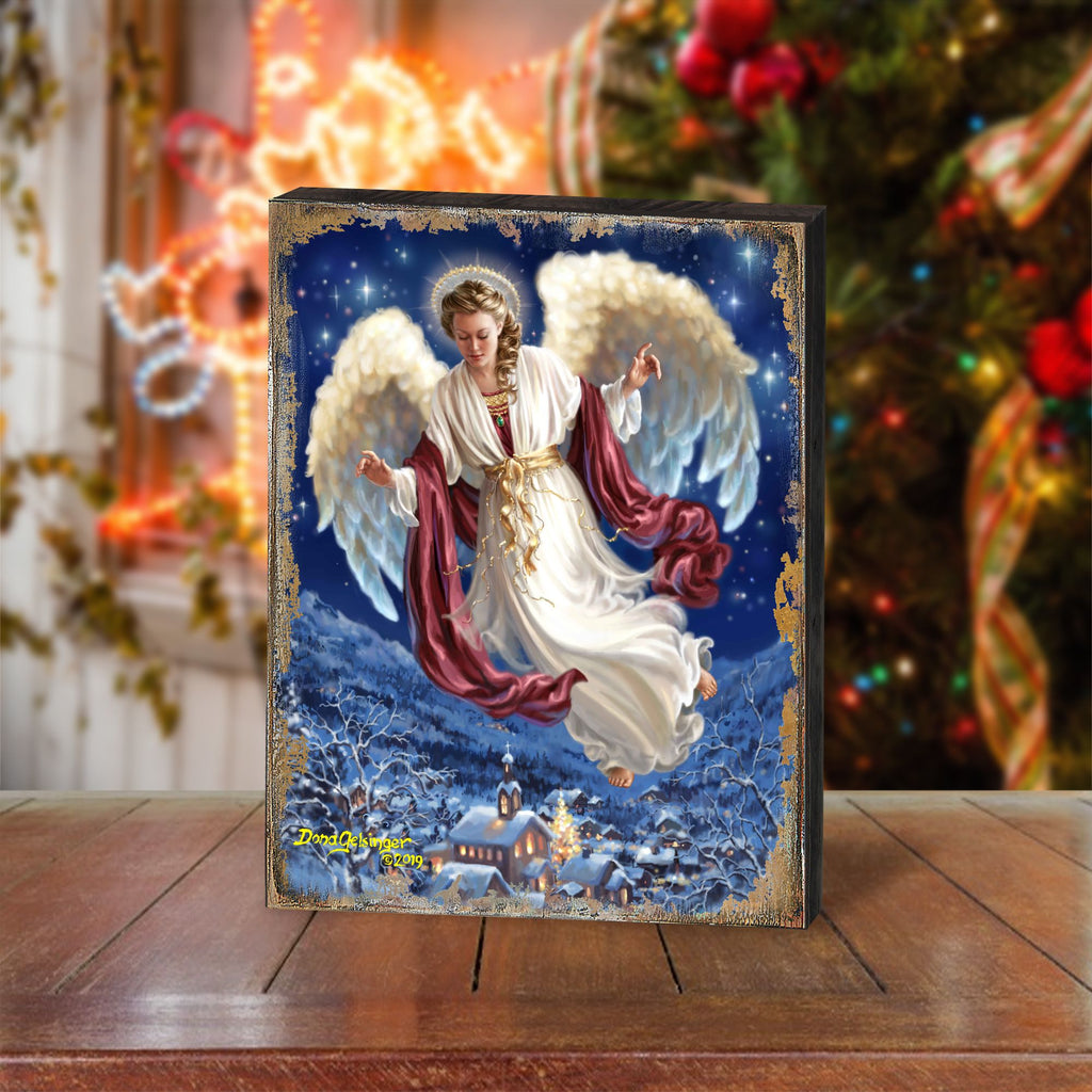 Piece Earth Nativity Wall Décor Solid wood blocks-handmade in the USA - bedroom, living room, kitchen wall art. Multi-layer painting, robust colors. Unique designs from world-famous artists 95663B-1208-08