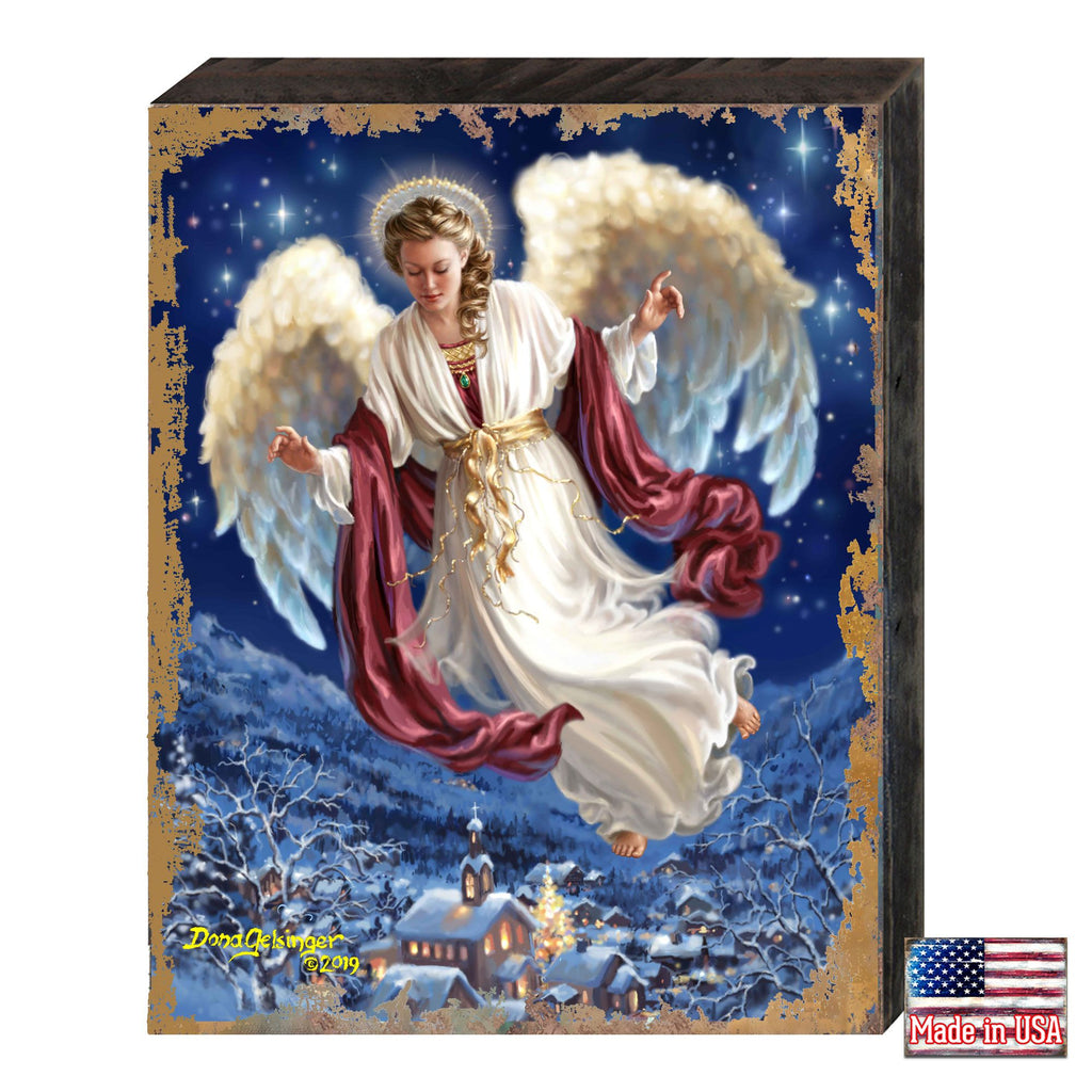 Piece Earth Nativity Wall Décor Solid wood blocks-handmade in the USA - bedroom, living room, kitchen wall art. Multi-layer painting, robust colors. Unique designs from world-famous artists 95663B-1208-08